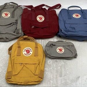 Fjallraven Backpack Set - Red, Yellow, Gray